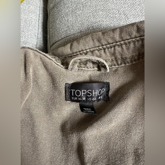 Topshop army green cropped jacket - Picture 2 of 3